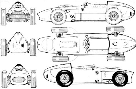 Ferrari 256 F1 Blueprint - Download free blueprint for 3D modeling