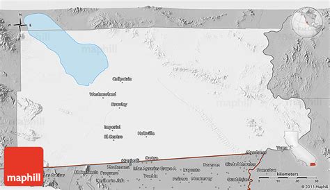 Gray 3D Map of Imperial County