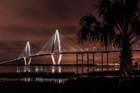 Ravenel Bridge At Night by sjholbert - VIEWBUG.com