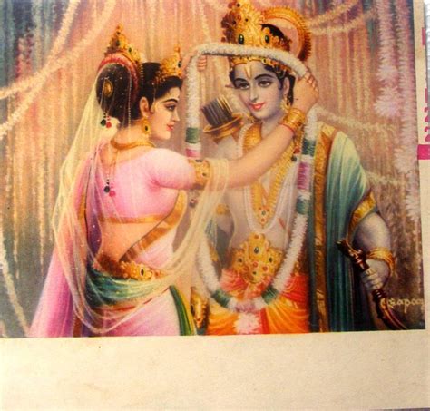 Rama Sita Wedding - Vintage Print - Old Indian Arts