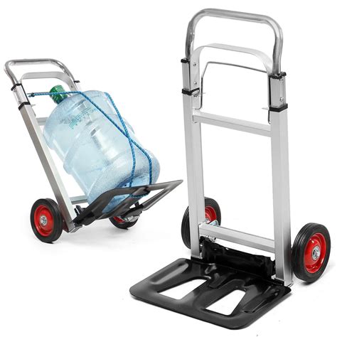 Portable Cart Foldable Trolly Aluminium Hand Truck Trolley Cargo Wheels 90kg Luggage Carts ...