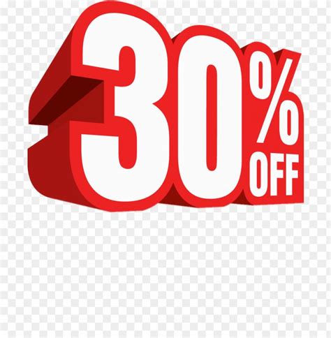 the 30 % off sale sign is red and white with an arrow pointing up to it