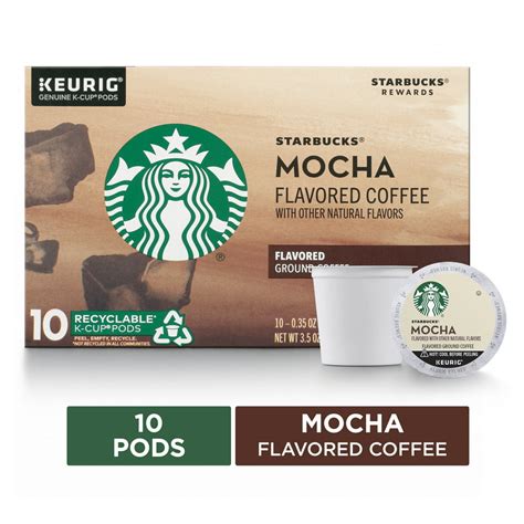 Starbucks Mocha Flavored Coffee K-Cup Pods | Medium Roast | Coffee Pods ...