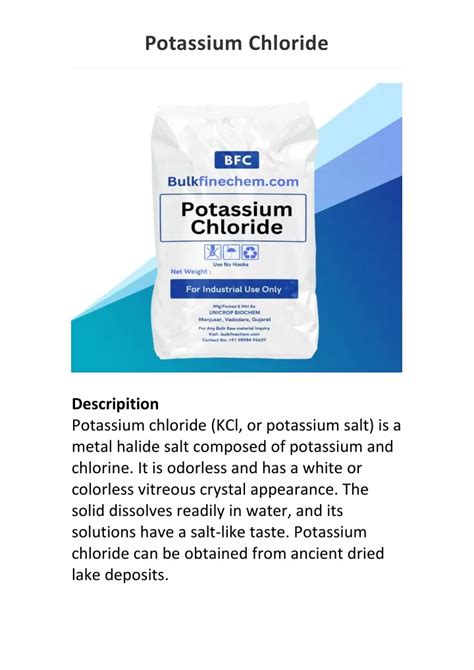 PPT - Potassium Chloride PowerPoint Presentation, free download - ID ...