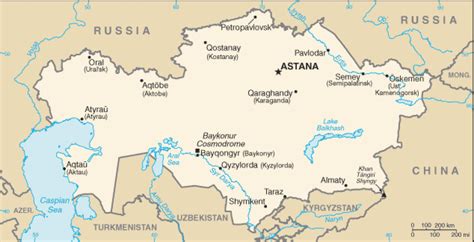 Kazakhstan map. Terrain, area and outline maps of Kazakhstan ...