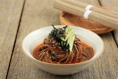 Makguksu, Cold Buckwheat Noodles 25442057 Stock Photo at Vecteezy