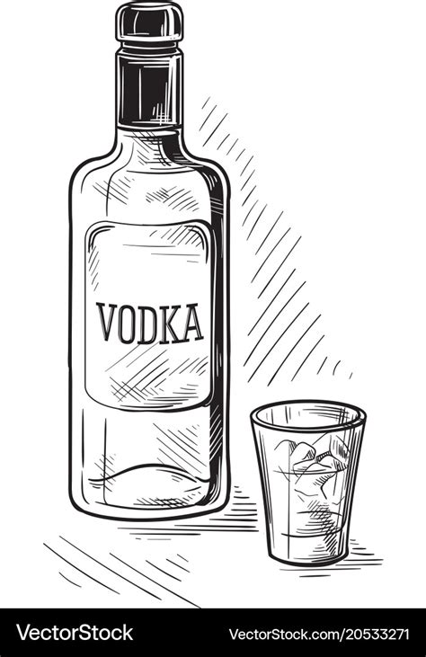 Bottles for alcohol sketch Royalty Free Vector Image