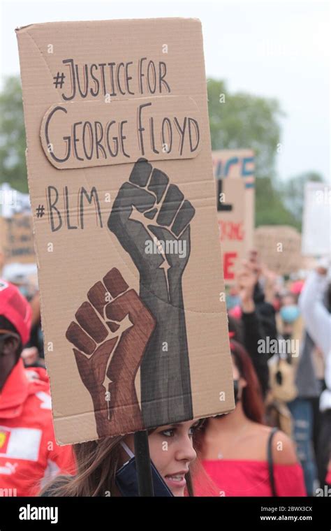 LONDON, UK - JUNE 3, 2020: Protest signs at the George Floyd/Black ...