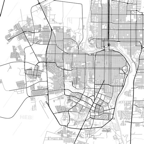 Vector PDF map of Nuevo Laredo, Mexico - HEBSTREITS