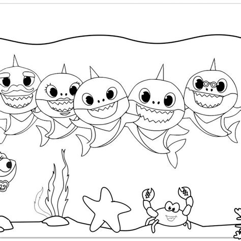 Printable Baby Shark Coloring Pages - Minimalist Blank Printable