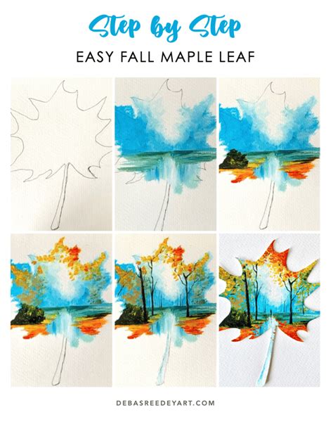 How to paint a fall maple leaf - Debasree Dey Art