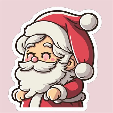 Premium Vector | Sticker template with santa claus xmas joyful santa ...