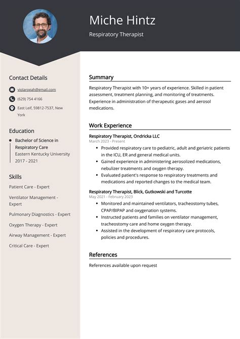 Respiratory Therapist CV Examples (Template & 20+ Tips)