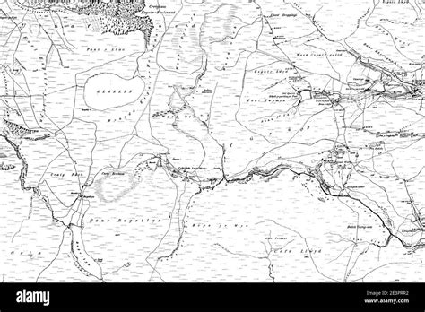 Map of Montgomeryshire OS Map name 033-SE, Ordnance Survey, 1885-1896 Stock Photo - Alamy