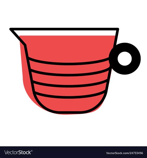 Measuring cup flat on white Royalty Free Vector Image