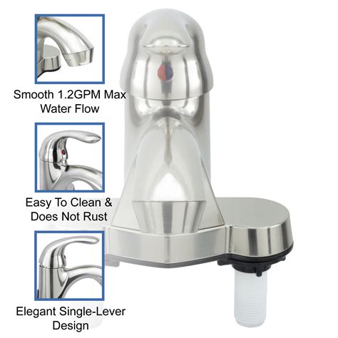 RV Bathroom Faucet Single Lever - Brushed Nickel - RecPro