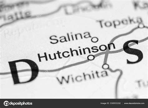 Hutchinson. USA on a map Stock Photo by ©aliceinwonderland2020 330933192