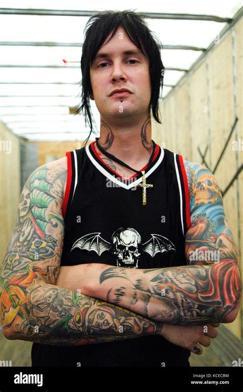 Drummer James Owen Sullivan aka The Rev of Avenged Sevenfold backstage ...