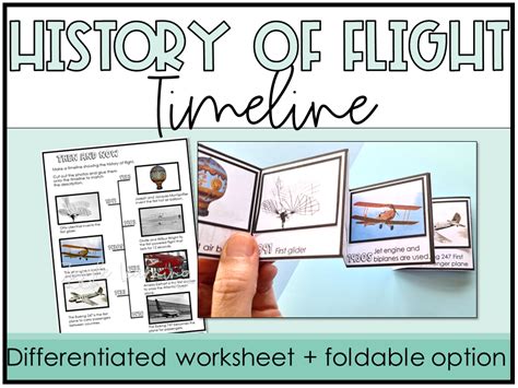 History of Flight Timeline Planes Then and Now Worksheet Interactive ...