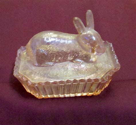 Bunny Box | Vintage glass 7" candy box with Bunny lid. In my… | Flickr