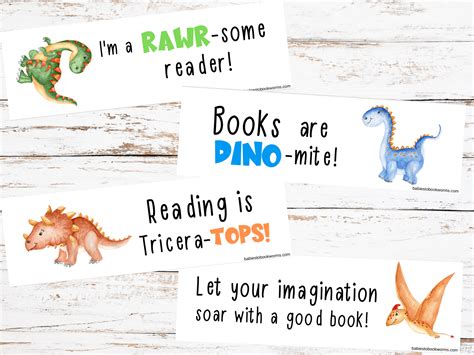 Dinosaur Bookmarks for Kids | Printable Bookmarks