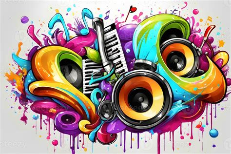 Music Graffiti Wallpaper, Graffiti Background, Music Graffiti Pattern ...