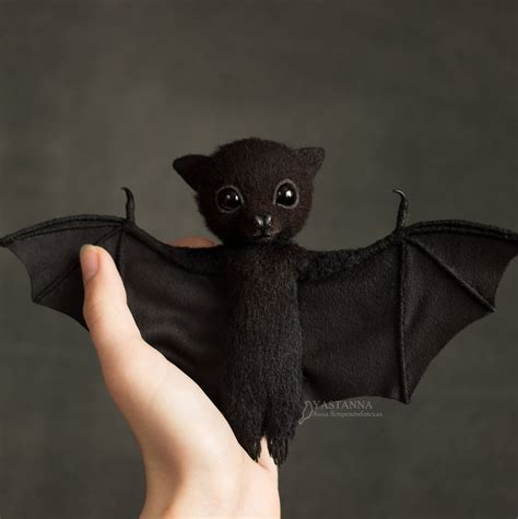 Plush Black Little Bat/Baby Bat Toy/ Wool Bat Toy | Etsy