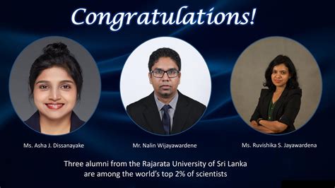 Three alumni from the Rajarata University of Sri Lanka are among the ...