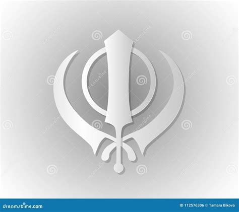 Symbol of the Sikhs Khanda stock vector. Illustration of motif - 112576306