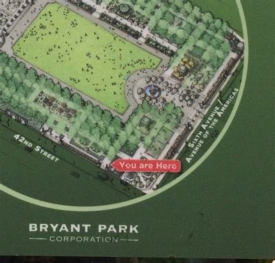 Bryant Park Map (42nd Street) - New York, NY - 'You Are Here' Maps on Waymarking.com