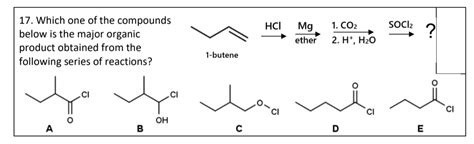 Solved Multi-step synthesis with 1-butene. Any explanation | Chegg.com