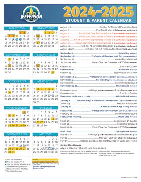 Jefferson Parish School Calendar - Nona Thalia