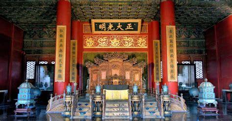 Palace of Heavenly Purity Throne at Forbidden City in Beijing, China ...