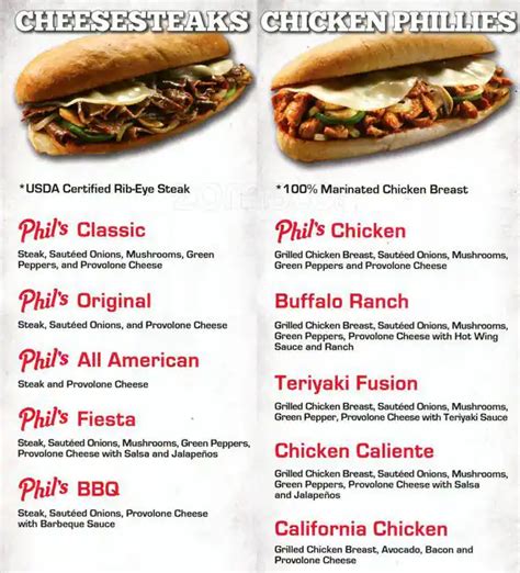 Phil's Philly Grill Menu, Menu for Phil's Philly Grill, Cedar Park, Cedar Park - Urbanspoon/Zomato