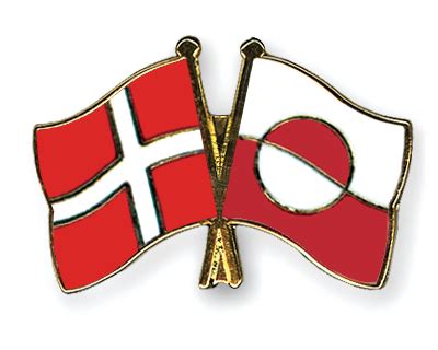 Crossed Flag Pins Denmark-Greenland Flags