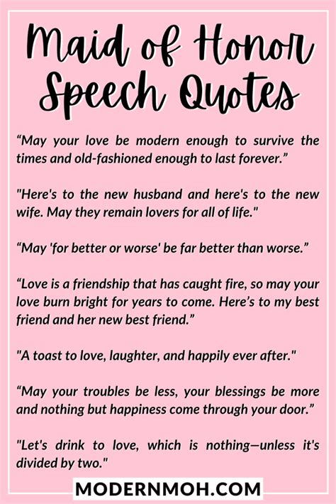 how to end a maid of honor speech examples