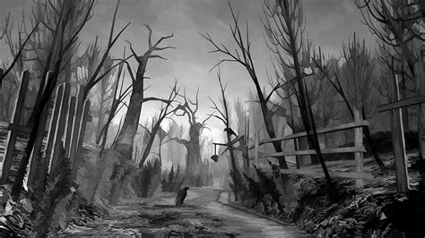 Creepy Forest On play - Creepy Gothic Forest Drawing -, Gothic ...