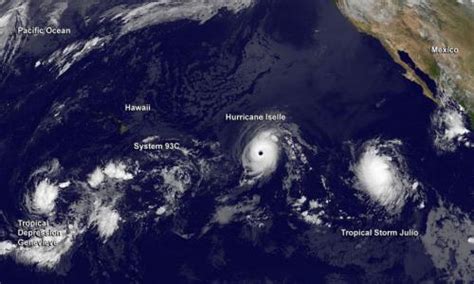 Satellite view of a hyperactive Eastern and Central Pacific Ocean