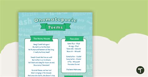 Onomatopoeia Poems - Poems teaching - Worksheets Library