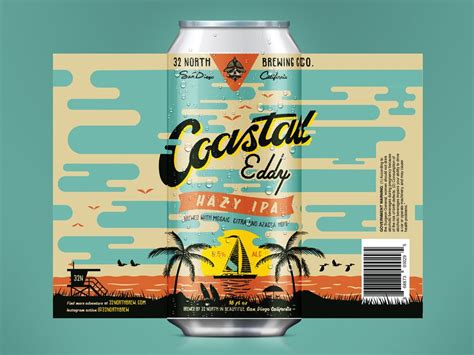 Coastal Eddy Beer Label by Bryce Reyes on Dribbble Craft Beer Packaging, Craft Beer Labels, Beer ...