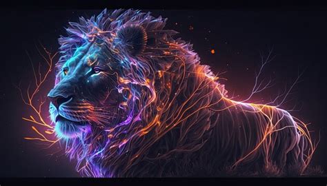 Neon Lion Wallpaper