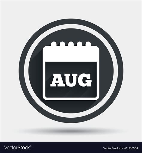 Calendar sign icon august month symbol Royalty Free Vector