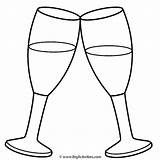 Champagne Glasses  Coloring Page New Years sketch template