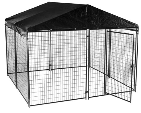 Lucky Dog Modular Box Kennel with Roof and Cover 10'x10' – Dens and Kennels