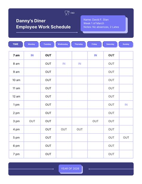 Free Work Schedule Template - Venngage