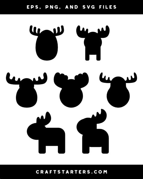 Simple Moose Silhouette Clip Art