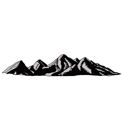 high mountain line drawings, rocky mountains and snowy mountains 27158213 PNG