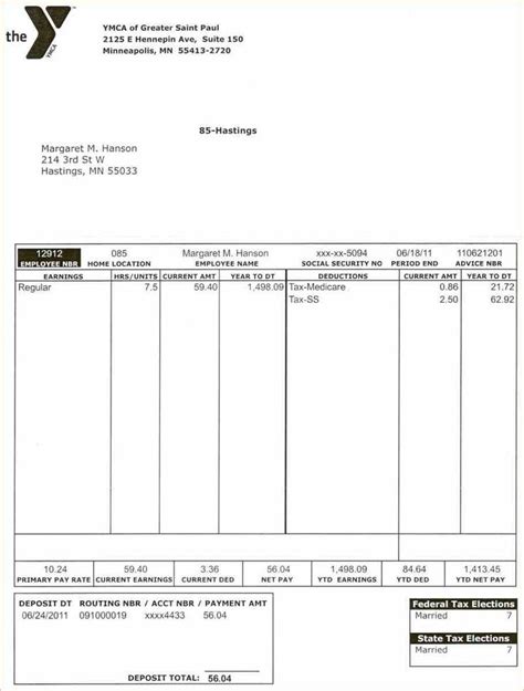 Pay Stub Template Editable For Excel