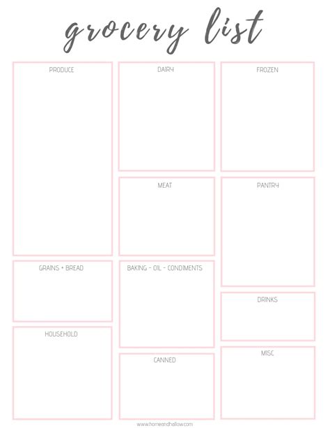 Printable Meal Planner + Grocery List - Home and Hallow