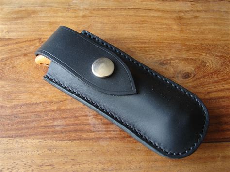 Leather Opinel 9 Pen Knife Sheath With Belt Loop Black - Etsy